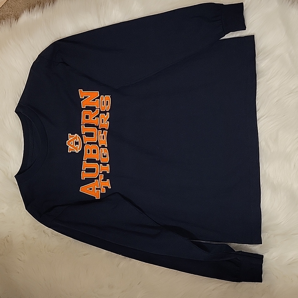Auburn University Tigers navy blue orange long sleeve tee shirt Small Excellent…